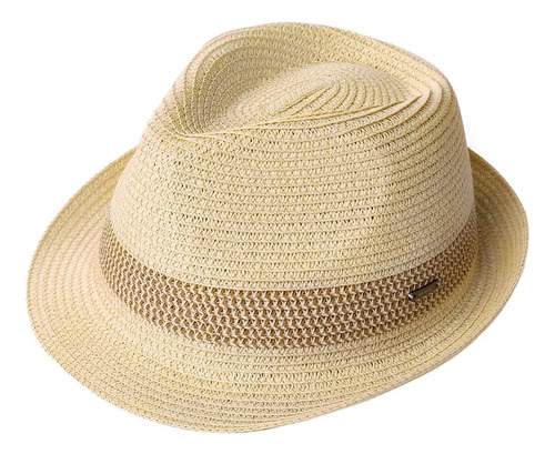 Fancet Sombrero Fedora Paja Plegable Panamá Sol Verano Playa