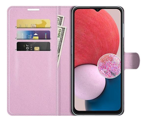 Capa Casecarteira Para Galaxy A13 4g 6.6 - Rosa