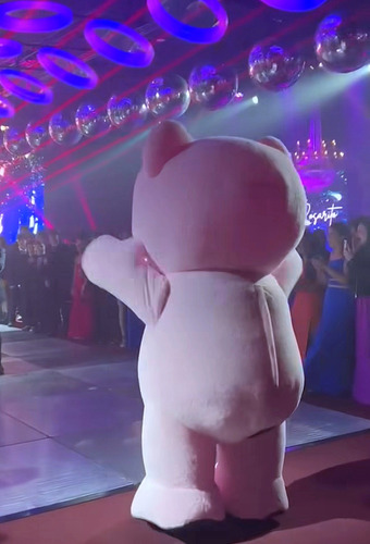 Oso Gigante Show Bailarinas Pink Bresh Fiestas 15 Teens