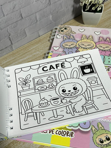 Livro De Colorir Labubu | Capa Dura Com Desenhos Variados E Detalhados | Folha A5 Com 50 Páginas Para Pintar - Presente Para Crianças E Adultos - Pronta Entrega | Relaxamento E Criatividade |
