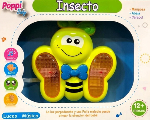 Abeja Musical Bebe Luz Y Sonido Didactico Poppi Is