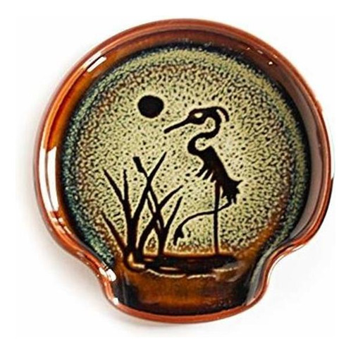 Georgetown Pottery Spoon Rest Hamada Standing Heron, Hec