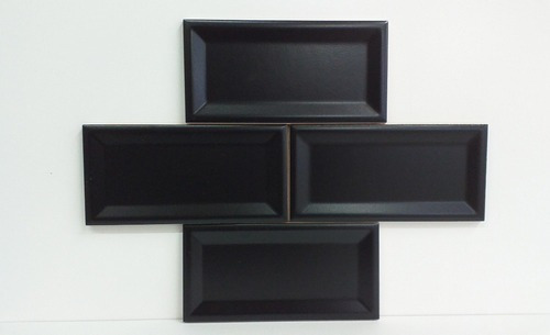 Azulejo Cerámica Mondrian Negro 7,5x15,4 Sat Lote 10 