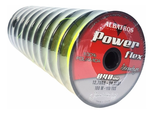 Tanza Nylon Albatros Power Flex 0,40mm 12,70kg 100mts Pesca