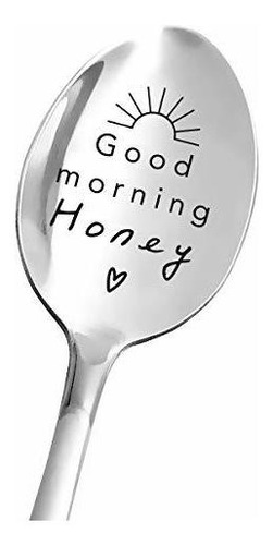 Good Morning Honey Spoon De Acero Inoxidable Grabado Para Mu