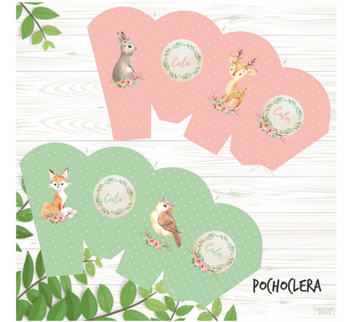 Kit Imprimible Animales Del Bosque Pastel Cumpleaños Comple