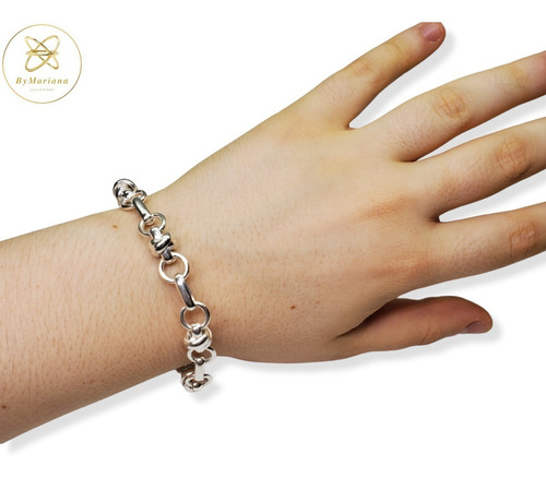 Pulsera Plata Nudos Chicos Y Argollas