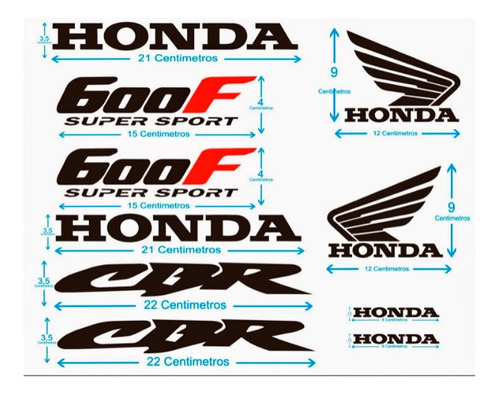 Kit Calcos Honda 600f Super Sport Pegotines Moto  