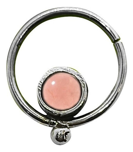 Septum Aro, Imala Joyeras, Plata 0.925 Y Granate. Color Cuarzo Rosa