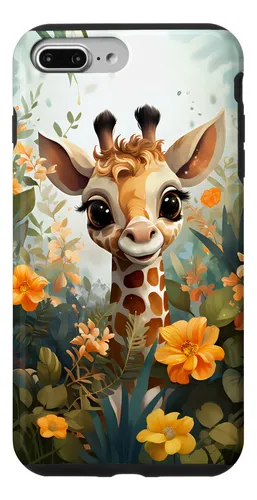 Funda Para iPhone 7 Plus/8 Plus Giraffe With Verde Leaves An