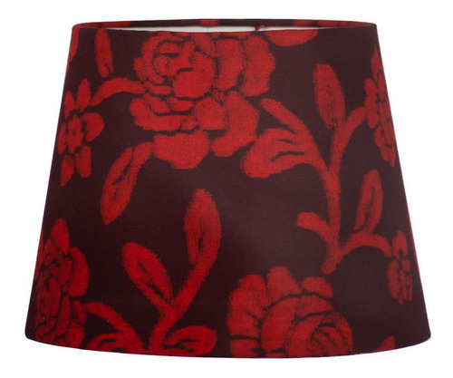 Cúpula De Abajur Floral Vermelha 20x16cm Cor Floral Vermelho Listrado