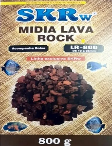 Mídia Biológica Natural Skrw Lava Rock 800g C/ Bolsa