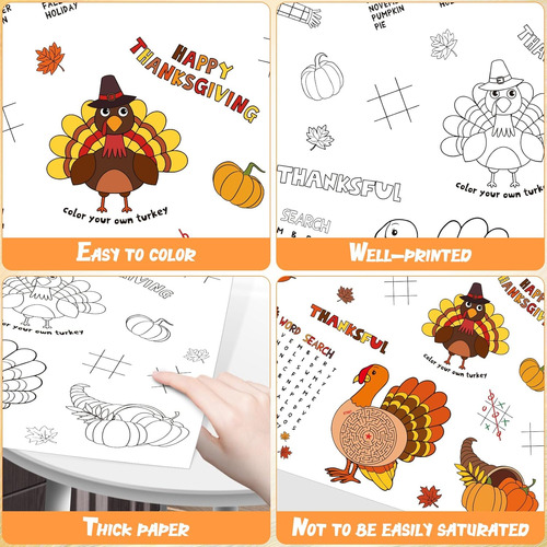 Pañal De Mesa Para Colorear Niños, Set De 3 Piezas Para Otoñ