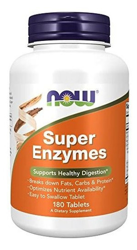 Now Suplementos, Super Enzimas, Formulado Con Bromelina, Bue