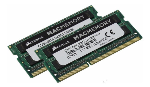 Memória 8gb (2x4gb) 1333mhz Note Corsair Mac Memory