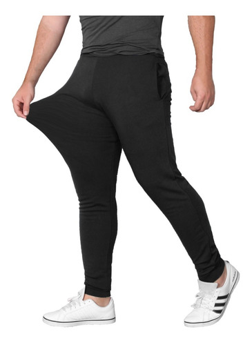 Kit 2 Calça Moletom Masculina Skinny Jogger Elastano Treino