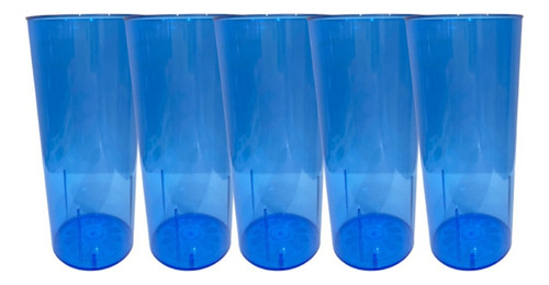 Vaso Trago Largo X 20 Fluo Pastel Cristal Fluo Descartable Color Cristal Azul