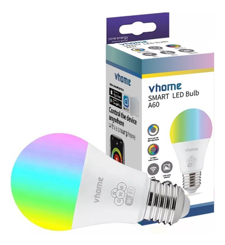 Ampolleta Wifi 10w Rgb Smart Life Alexa Google Vhome