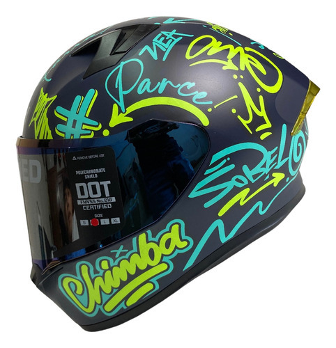 Casco Integral Ich Para Moto Ed.limitada Parce Dot Rider One Color Azul/navy Tamaño Del Casco L