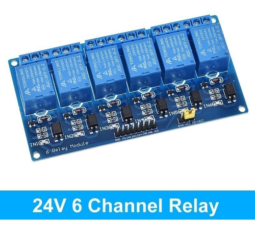 Imagen 2 de 2 de Módulo Relé 6 Canales Arduino Raspberry 24v Microcontrolador