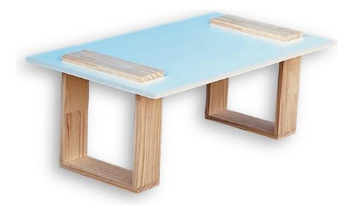 Mesa De Centro Living Sala De Estar Minimalista Madera Pino 