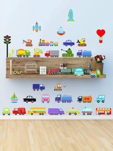 Vinil Autoadhesivo De Pared Para Niños / Autos