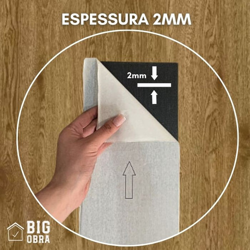 Piso Vinílico Autoadesivo 2mm Régua Madeira Big Obra 13m2