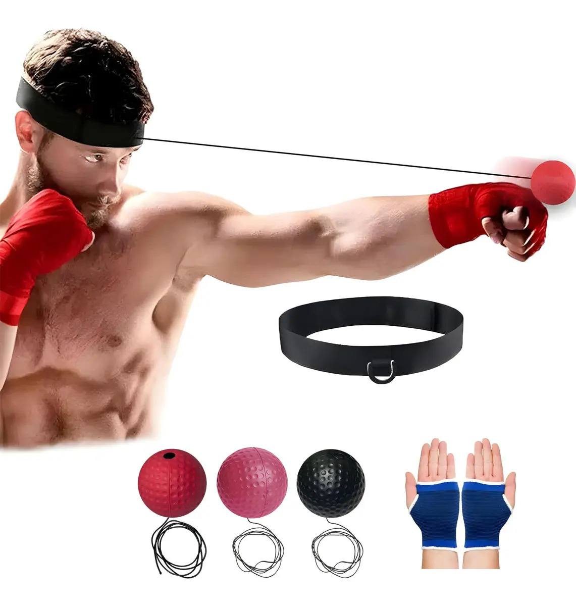 Pelotas Entrenamiento Reflejo Boxeo Bola Golpe Agilidad 6pzs