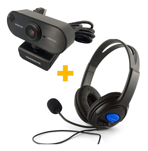 Combo Gamer Auricular Con Microfono Pc + Camara Web 1080p