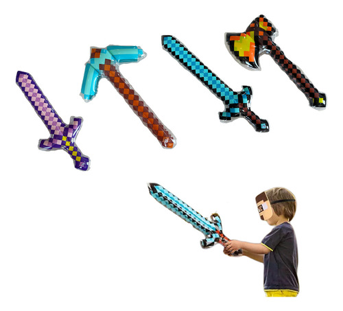 Minecraft Weapon Balloon Pvc Props Decoration Game 4pcs