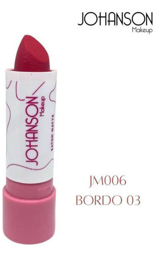 Batom Matte Acido Hialurônico Johanson Makeup Acabamento Mate Cor Bordô 03