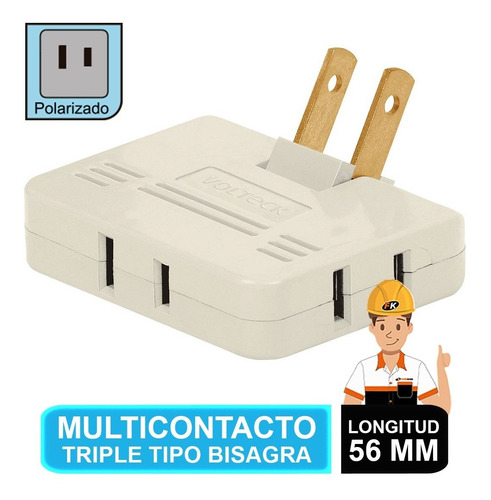 Multicontacto Triple T. Bisagra Lat. Voltech 46812