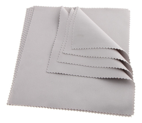 10pcs Conjunto De Tela De Microfibra De Limpieza De Gris