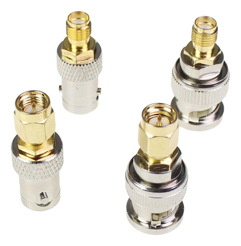 4 Piezas Bnc A Sma Tipo Macho Hembra Kit De Rf Adaptador De