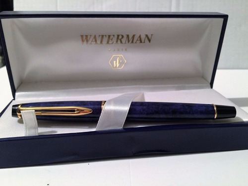 Caneta Tinteiro Waterman Paris Laca Azul Marmore