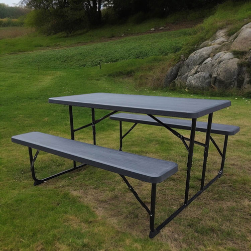 Set Mesa Y Bancos Plegables 137x70x72cm Diseño Madera Northw