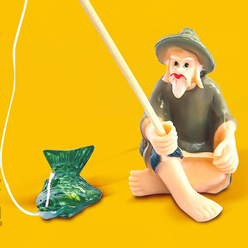 Cr Figura Pescador En Miniatura For Casa Muñecas.