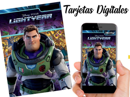 Tarjeta Invitación Digital Buzz Lightyear Toy Story