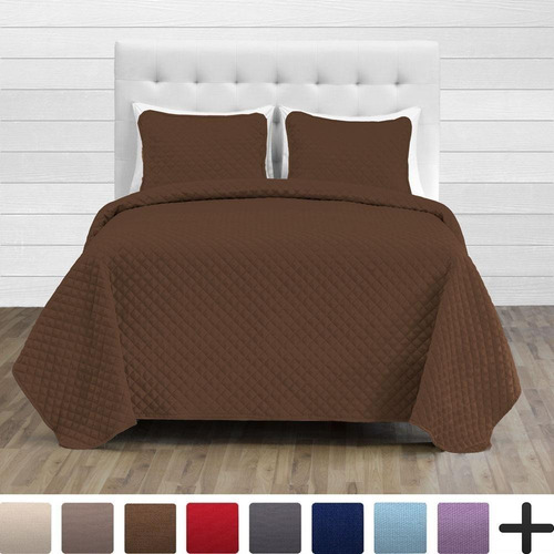 Imagen 1 de 2 de Comforter Café Líneas Beige Microfibra Semidoble