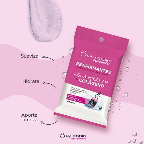 Toallita Desmaquillante By Apple Agua Micelar Colágeno 30 Pz