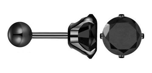 Piercing Mini Barbell Negro Con Strass Engarzado Aro Helix