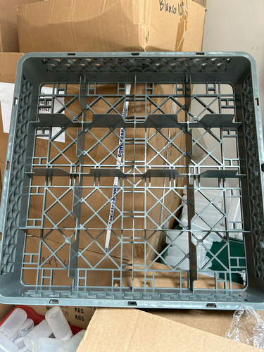 Canastilla Lava Loza Rack Para Vasos 16 Compartimientos Gris