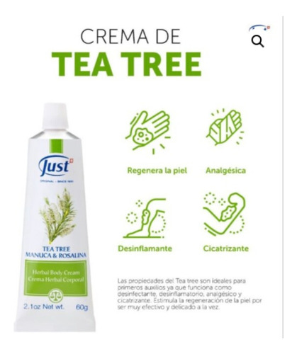 Crema De Tea Tree Manuca Rosalina - Just -erpes,cicatriz 60g