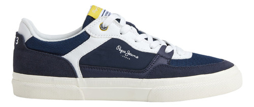 Tenis Pepe Jeans Hombre Kenton Master Mesh Azul - Blanco