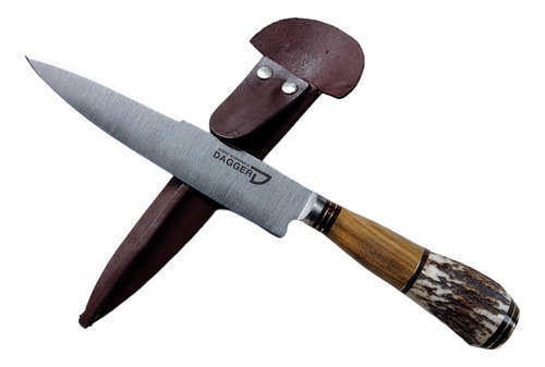 Cuchillo Inoxidable 14 Cm Con Vaina Madera Y Ciervo