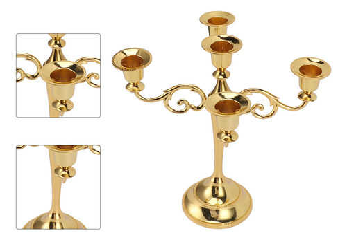 Candelabro De Hierro Con 5 Brazos, Diseño Retro Decorativo
