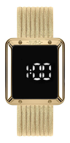 Relógio Feminino Euro Lexington Dourado A Prova D'água Cor do fundo Led preto