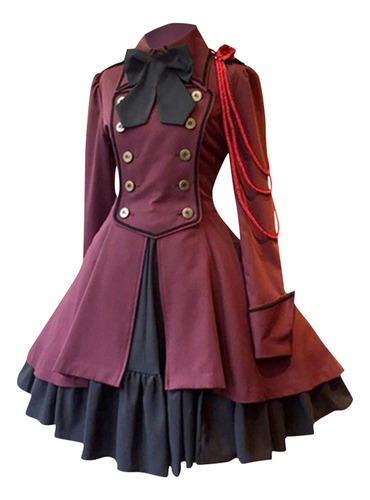 A Disfraz Medieval De Lolita, Vestido Victoriano Con Lazo,