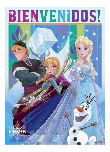 Afiche Frozen Cumpleaños Cartel Deco Puerta Disney