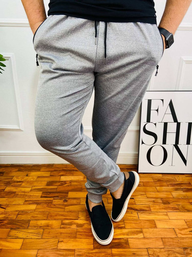 Imagem 2 de 6 de Calça Masculina Jogger Com Amarração Plus Size Delkor